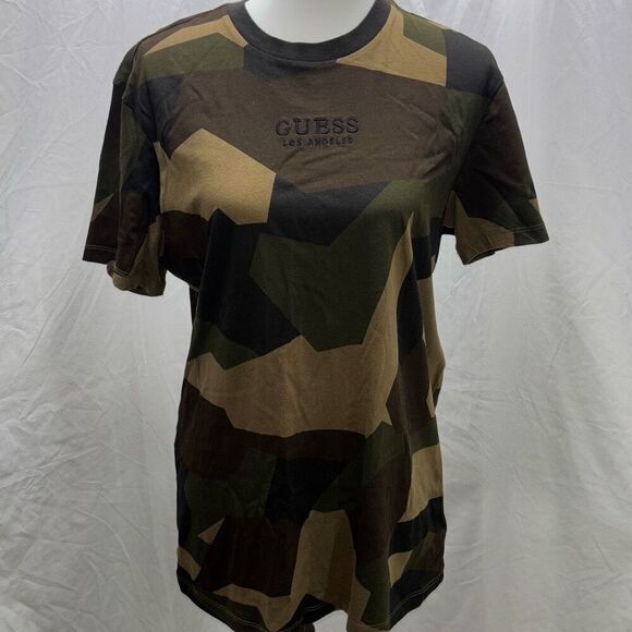 NWT GUESS Anderson Fashion Crew Camo t shirt Sz M camouflage - Picture 1 of 6